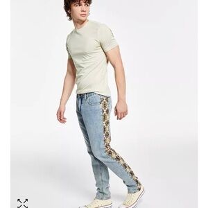 SunA+Stone mens jeans Rory Slim Fit Geo panel jeans Size 30inch Inseam 28inch